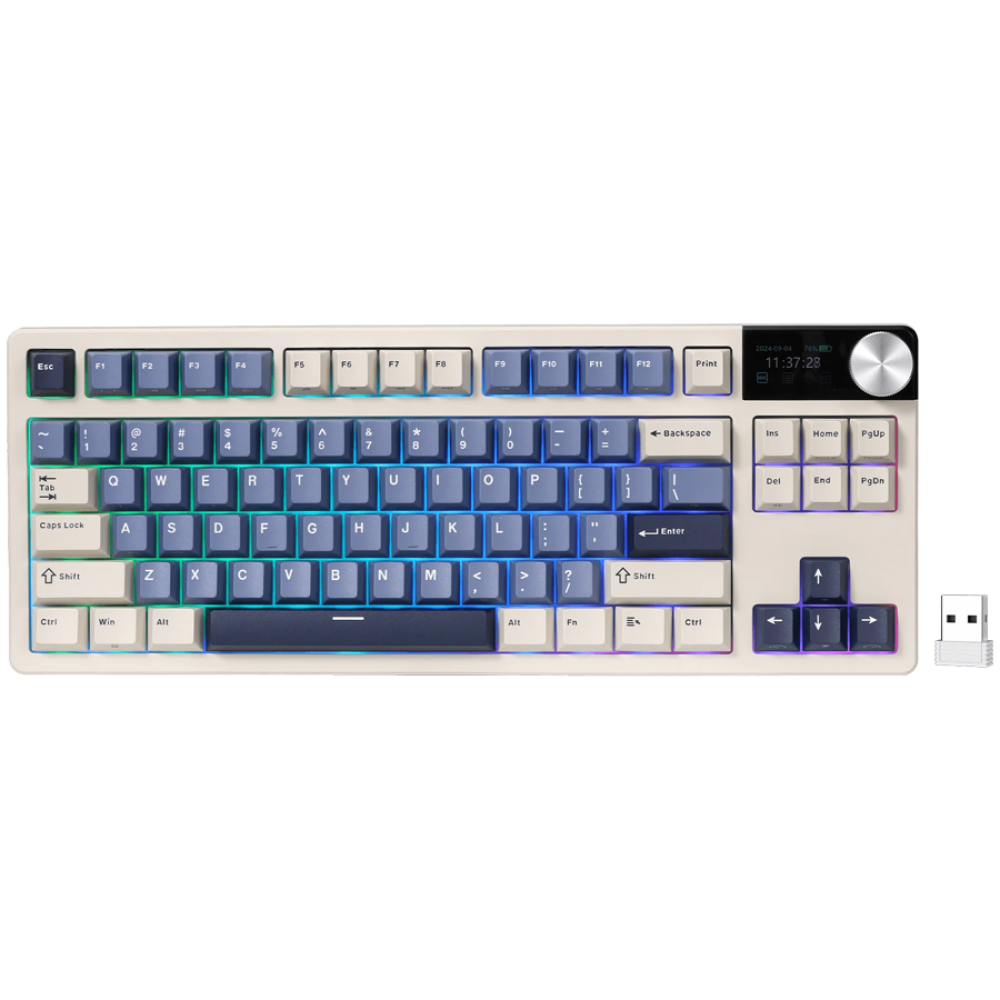 Klawiatura mechaniczna Royal Kludge S85 Beige Switch niebieska