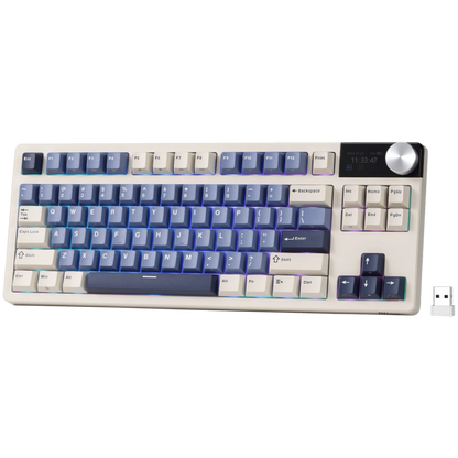 Klawiatura mechaniczna Royal Kludge S85 Beige Switch niebieska