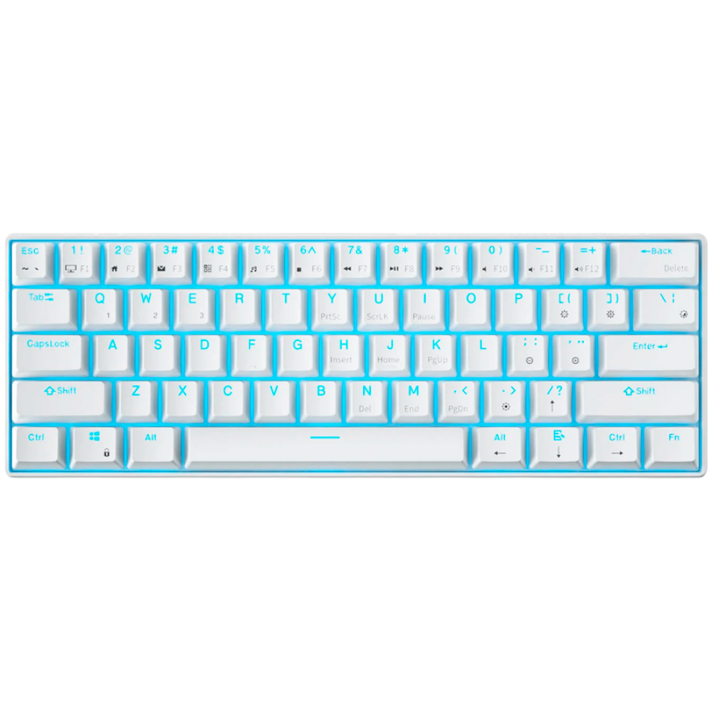 Klawiatura mechaniczna Royal Kludge 61 Brown Switch biała