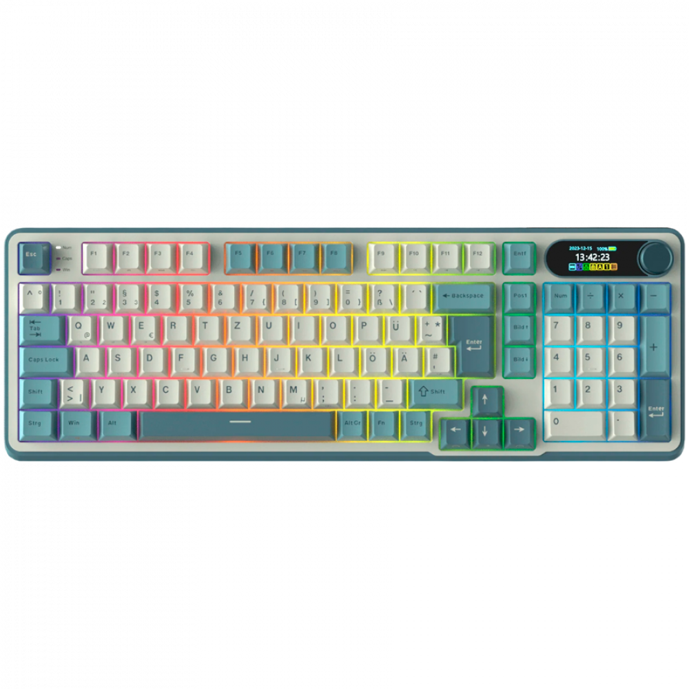 Klawiatura mechaniczna Royal Kludge S98 Chartreuse Switch szara