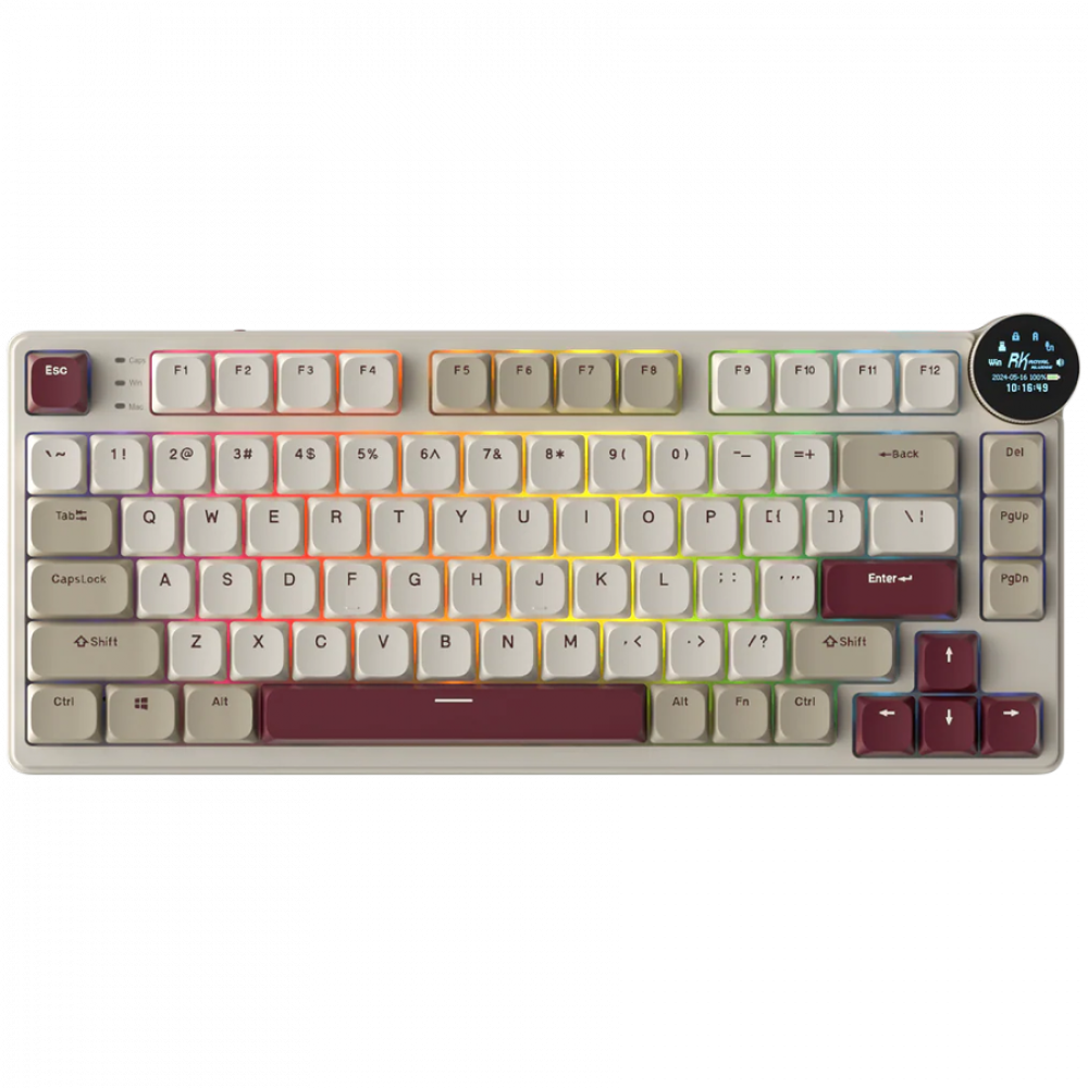 Klawiatura mechaniczna Royal Kludge N80 Red Switch różowa