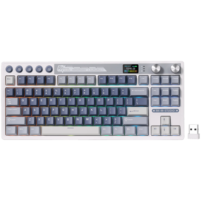 Klawiatura mechaniczna Royal Kludge M87 Beige Switch niebieska