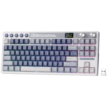 Klawiatura mechaniczna Royal Kludge M87 Beige Switch niebieska