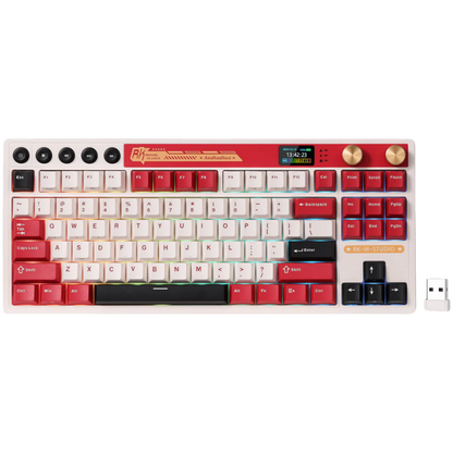 Klawiatura mechaniczna Royal Kludge M87 Cream Switch beżowa