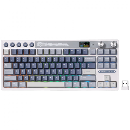 Klawiatura mechaniczna Royal Kludge M87 Cream Switch niebieska