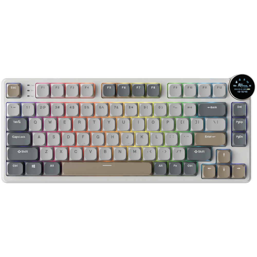 Klawiatura mechaniczna Royal Kludge N80 Brown Switch perłowa