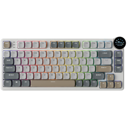 Klawiatura mechaniczna Royal Kludge N80 Brown Switch perłowa