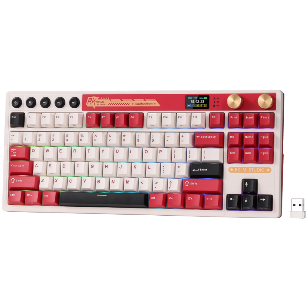 Klawiatura mechaniczna Royal Kludge M87 Beige Switch beżowa