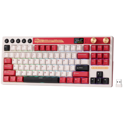 Klawiatura mechaniczna Royal Kludge M87 Beige Switch beżowa