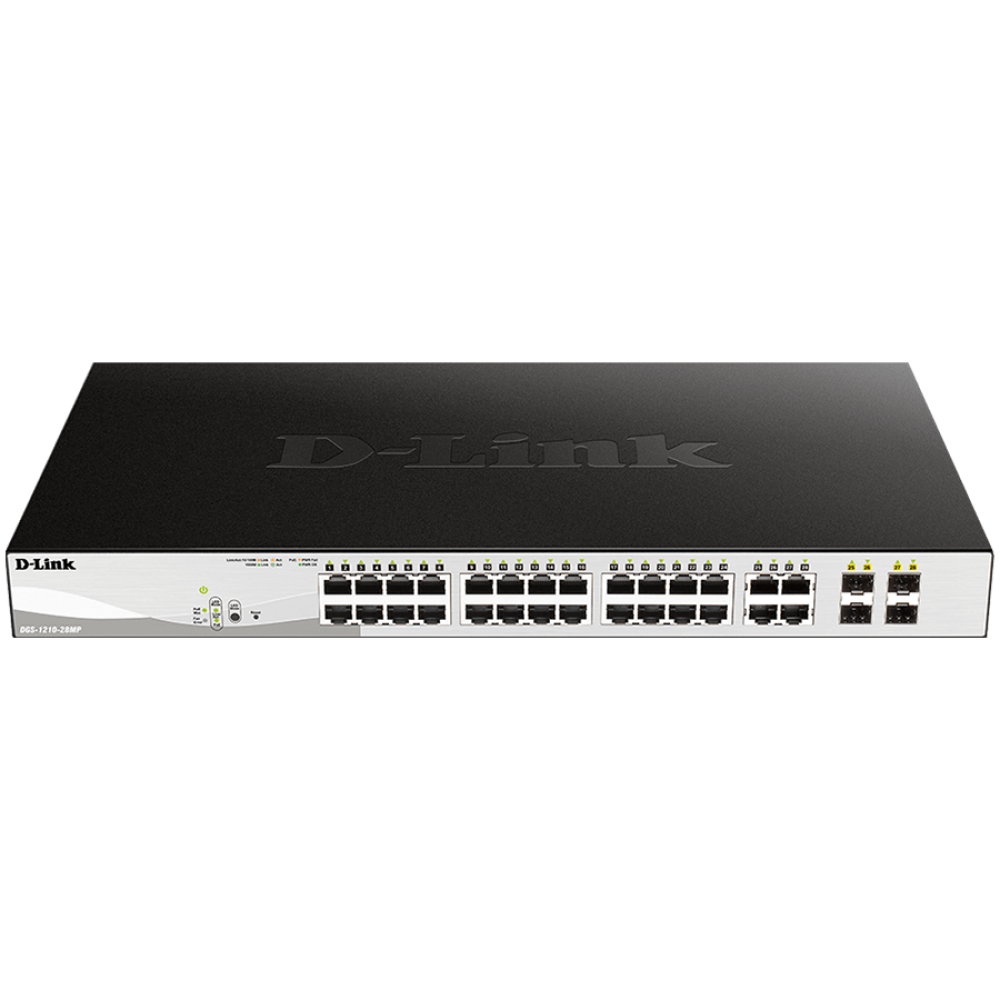 D-LINK 28-Port Gigabit PoE+ Switch mit 4 SFP-Ports schwarz