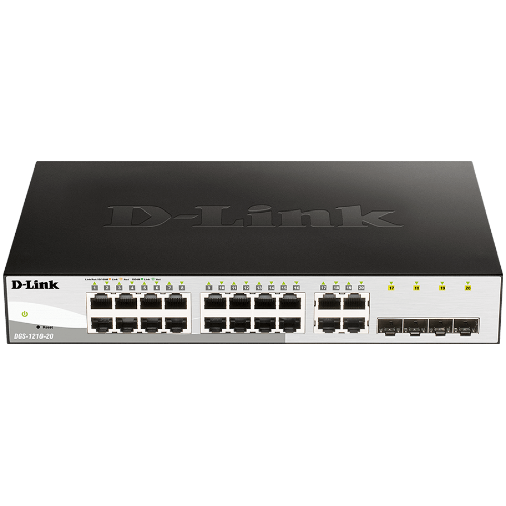 D-Link Netzwerkswitch 20 Ports 1000 Mbit/s schwarz