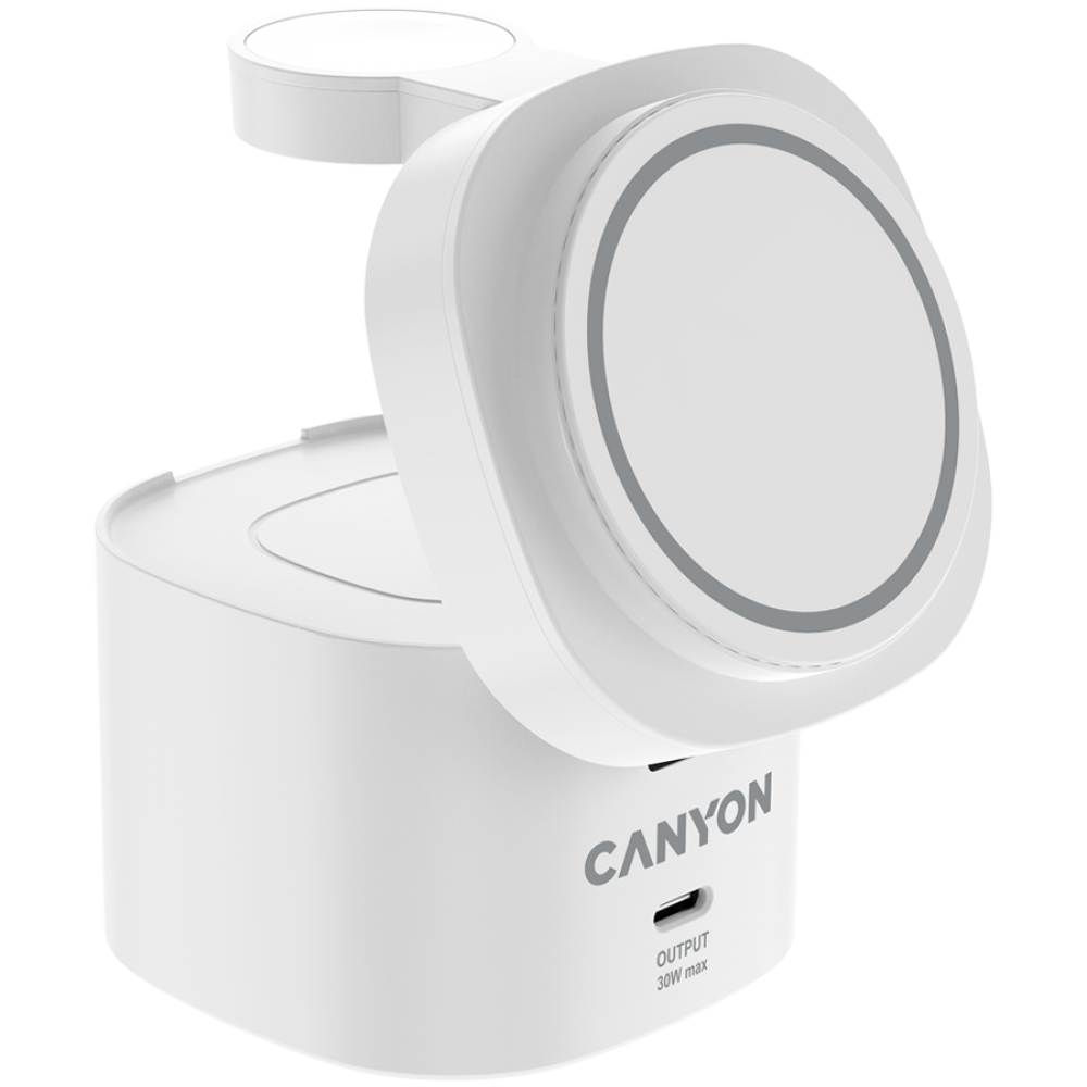 Stacja ładowania 4w1 30W USB-C Canyon OnCharge 405 biała bez adaptera