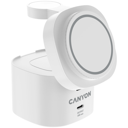 Stacja ładowania 4w1 30W USB-C Canyon OnCharge 405 biała bez adaptera