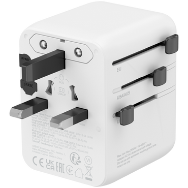 Adapter podróżny 70W EU/UK/US/AUS Canyon OnTour Biały