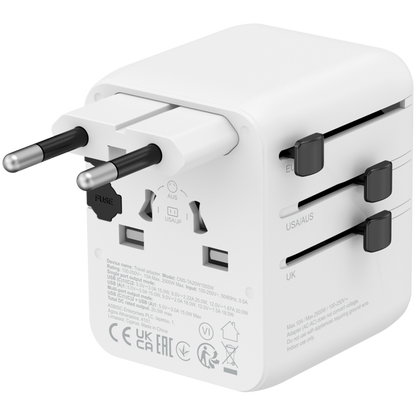 Adapter podróżny 20W EU/UK/US/AUS Canyon OnTour biały