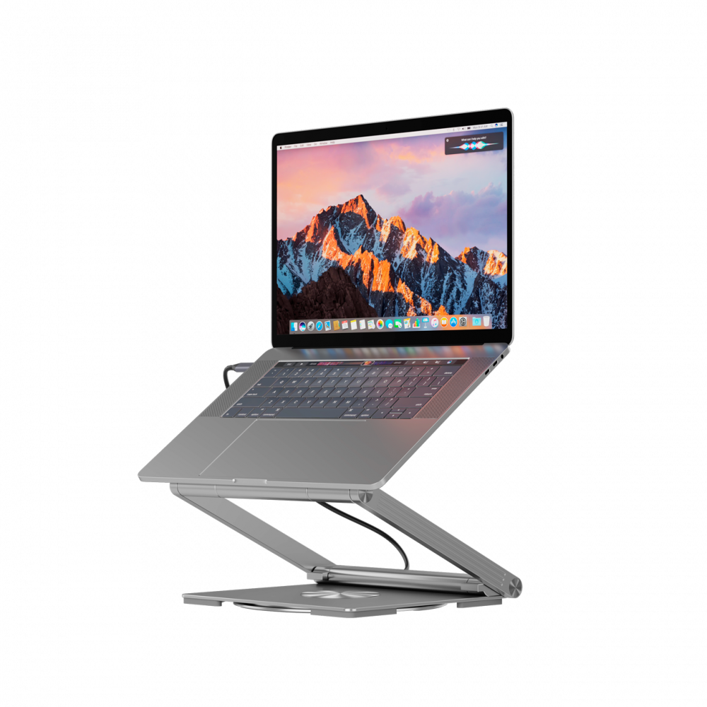Laptopständer mit USB-C-Hub, HDMI, RJ45, PD Canyon OnStand 2 Grau