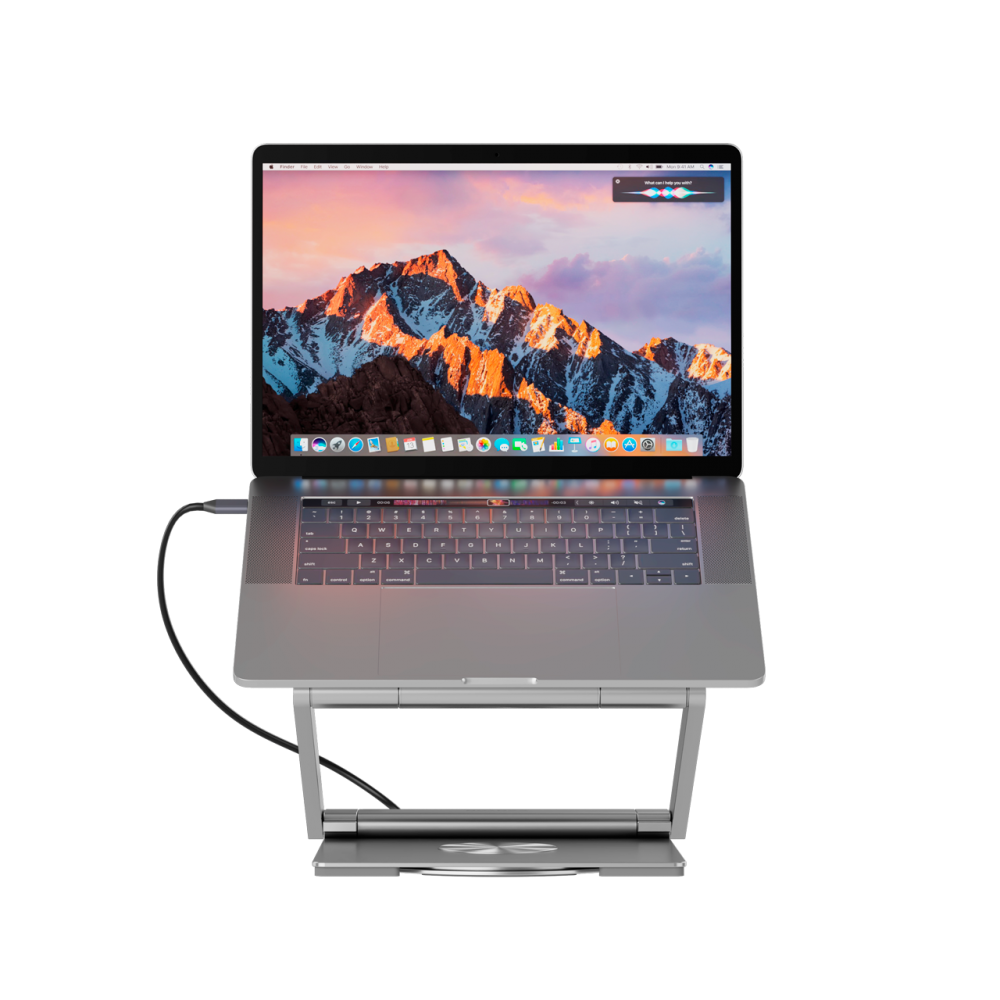 Laptopständer mit USB-C-Hub, HDMI, RJ45, PD Canyon OnStand 2 Grau