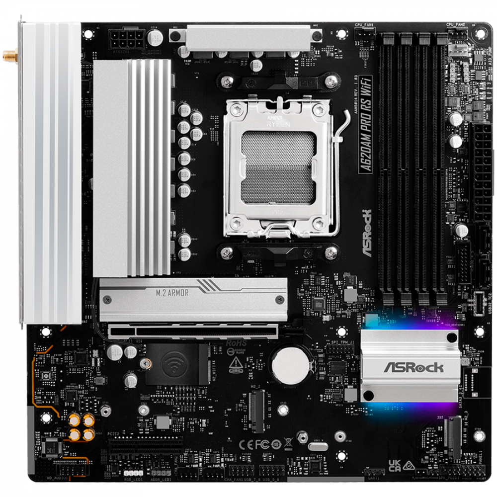 Płyta główna ASROCK A620AM PRO RS WIFI Micro ATX do procesorów AMD Ryzen 7000/8000/9000