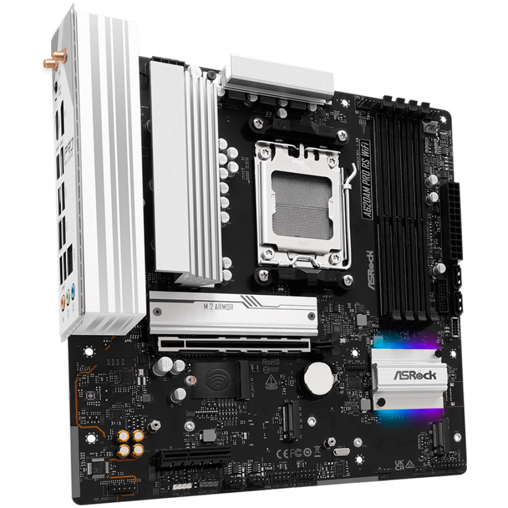 Płyta główna ASROCK A620AM PRO RS WIFI Micro ATX do procesorów AMD Ryzen 7000/8000/9000