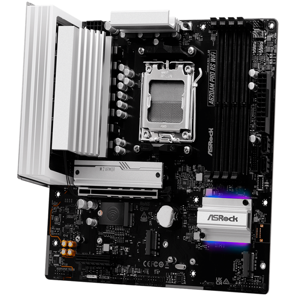 Płyta główna ASROCK A620AM PRO RS WIFI Micro ATX do procesorów AMD Ryzen 7000/8000/9000