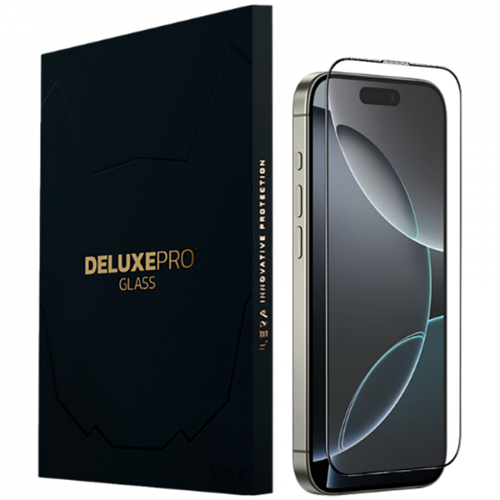 iLera Deluxe Displayschutzfolie aus gehärtetem Glas für iPhone, 0,33 mm, transparent