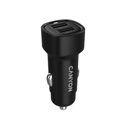 CANYON Ładowarka samochodowa OnDrive 24W 2xUSB A czarna