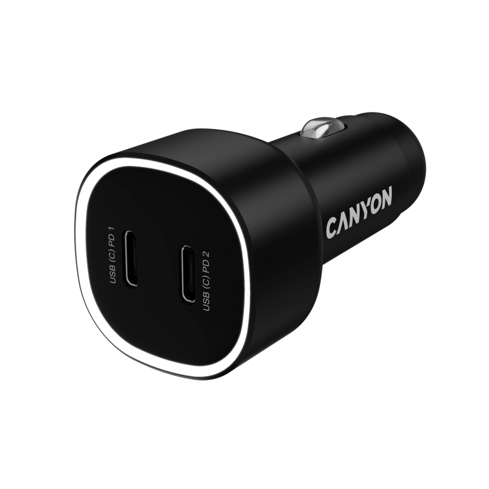 CANYON Ładowarka samochodowa OnDrive 60 PD 60W 2xUSB C czarna