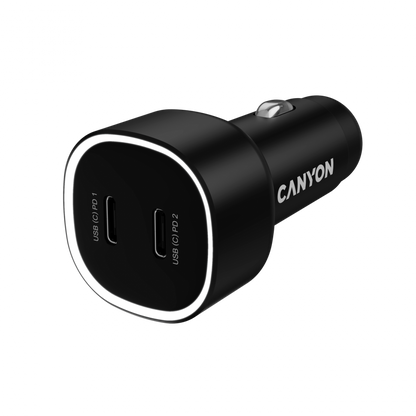 CANYON Ładowarka samochodowa OnDrive 60 PD 60W 2xUSB C czarna