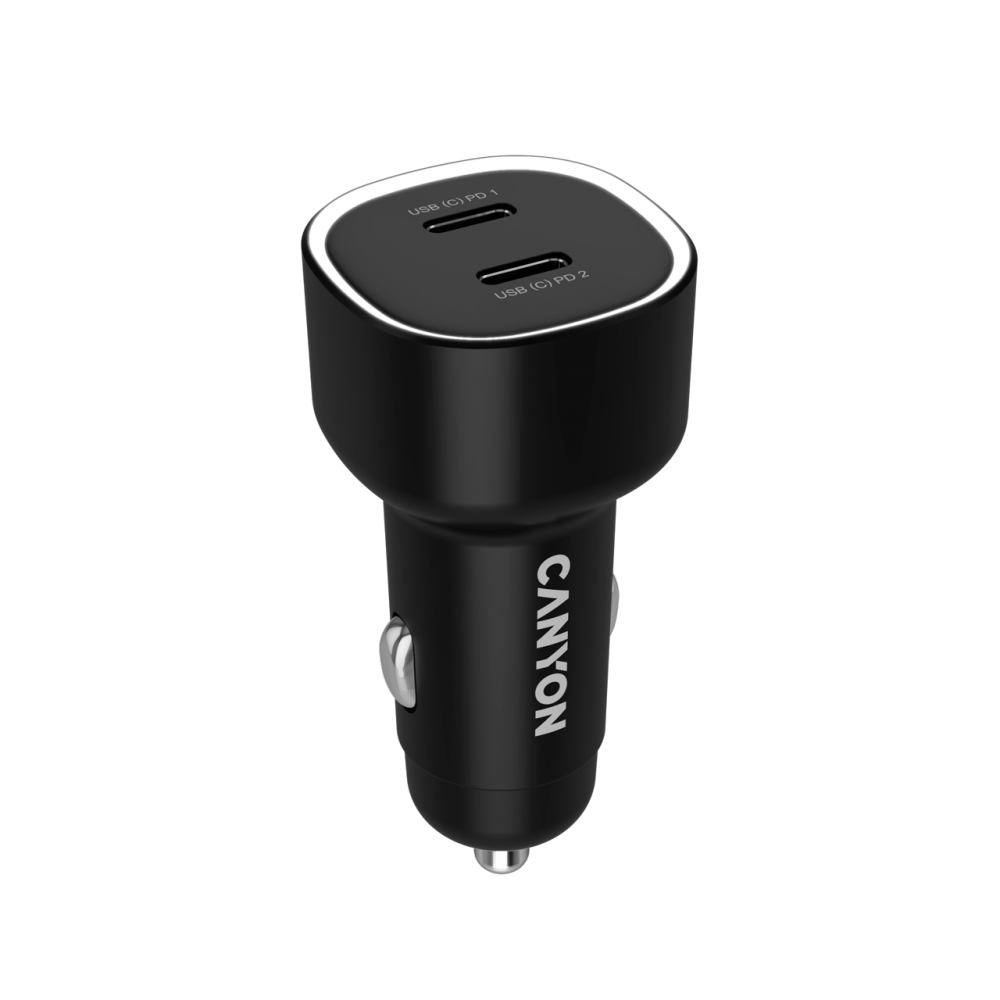 CANYON Ładowarka samochodowa OnDrive 60 PD 60W 2xUSB C czarna
