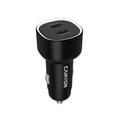 CANYON Ładowarka samochodowa OnDrive 60 PD 60W 2xUSB C czarna