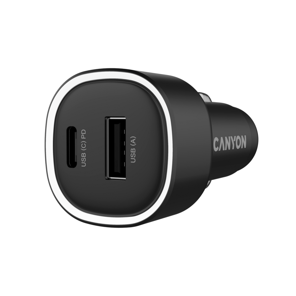 CANYON Ładowarka samochodowa OnDrive 48 PD 48W USB A USB C czarna