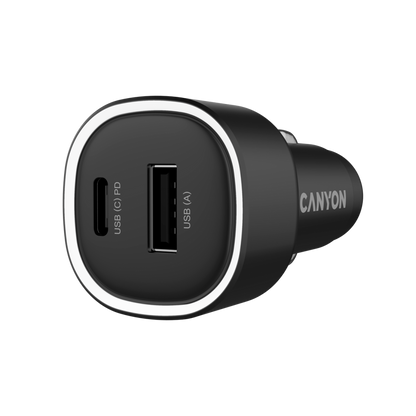 CANYON Ładowarka samochodowa OnDrive 48 PD 48W USB A USB C czarna