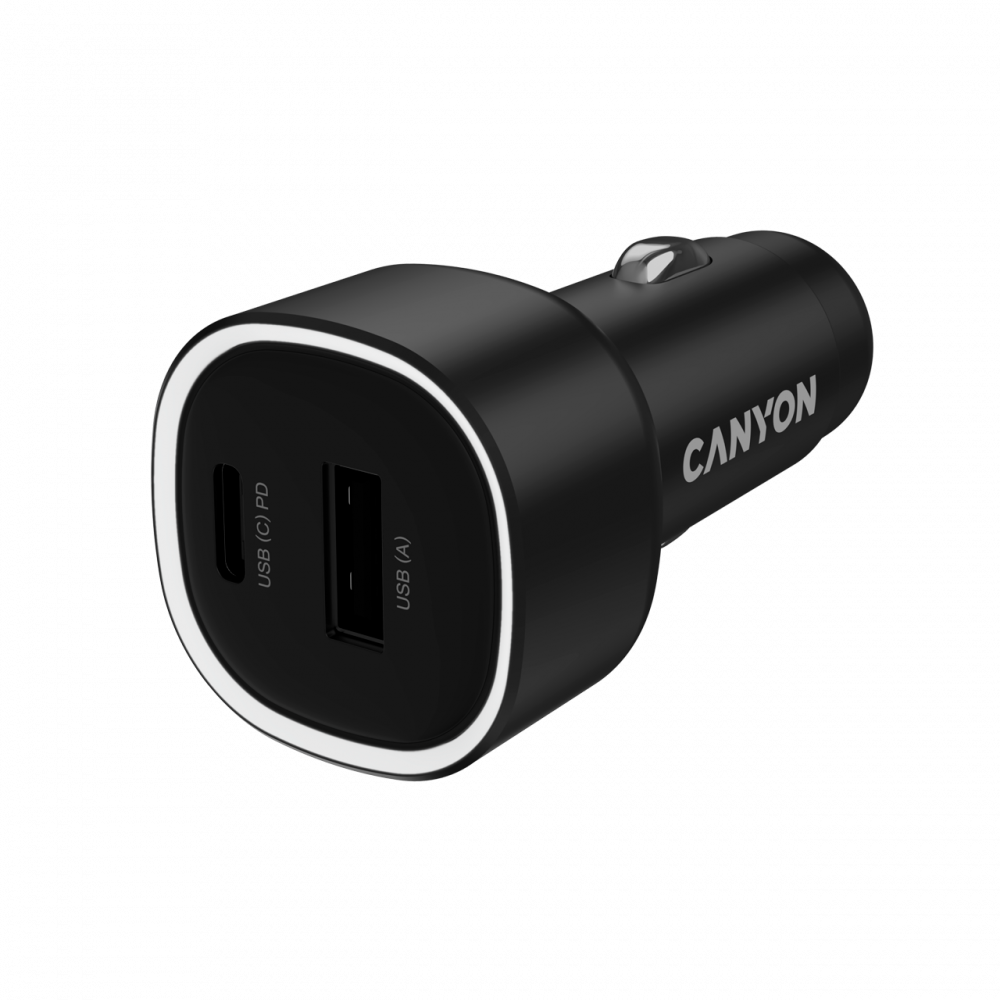 CANYON Ładowarka samochodowa OnDrive 48 PD 48W USB A USB C czarna