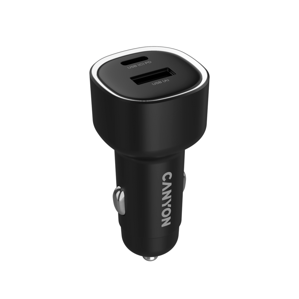 CANYON Ładowarka samochodowa OnDrive 48 PD 48W USB A USB C czarna