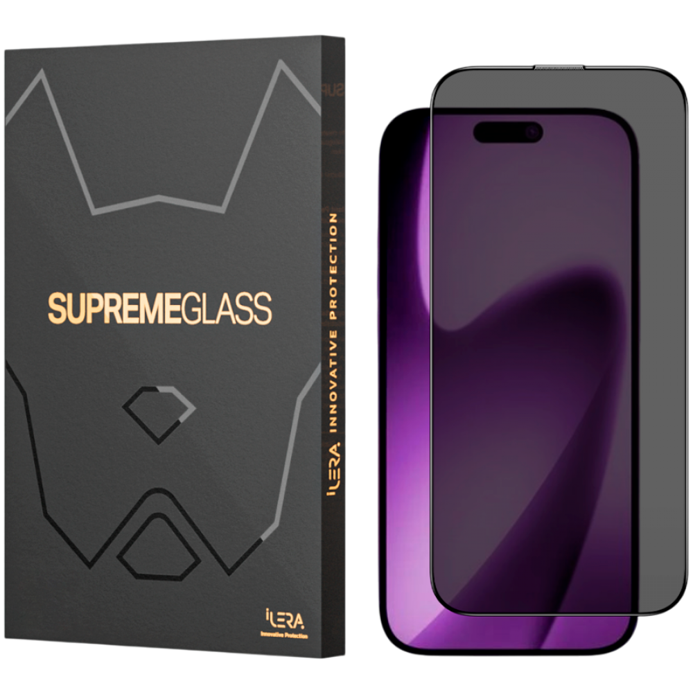 Szkło ochronne z prywatnością iLera DeLuxe Incognito dla iPhone czarne