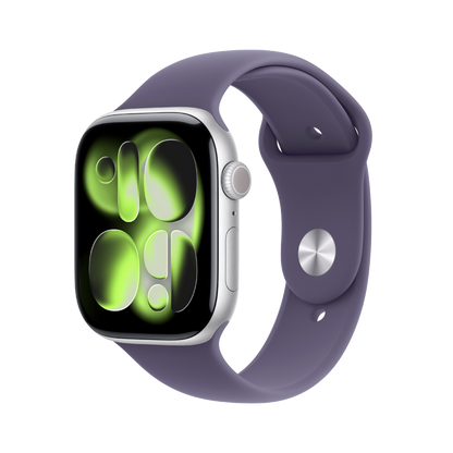 Apple Watch Series 11 GPS Aluminium 46 mm Silber mit Purple Fog Armband