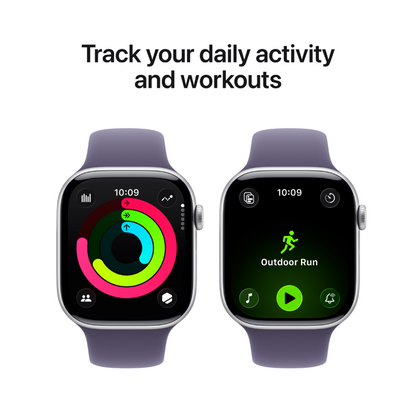 Apple Watch Series 11 GPS Aluminium 46 mm Silber mit Purple Fog Armband