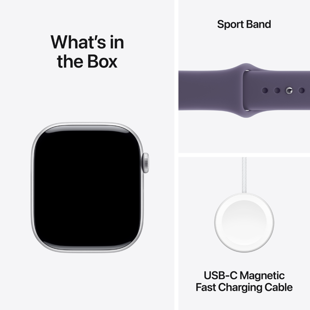 Apple Watch Series 11 GPS Aluminium 46 mm Silber mit Purple Fog Armband