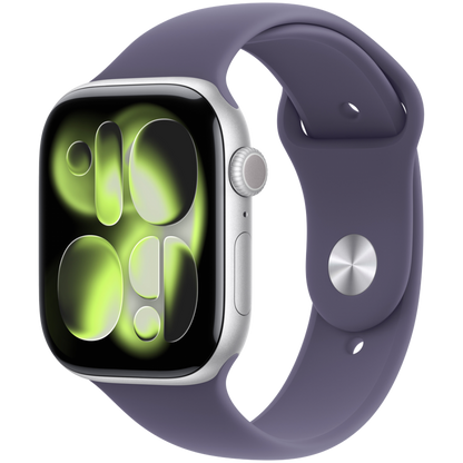 Apple Watch Series 11 GPS Aluminium 46 mm Silber mit Purple Fog Armband