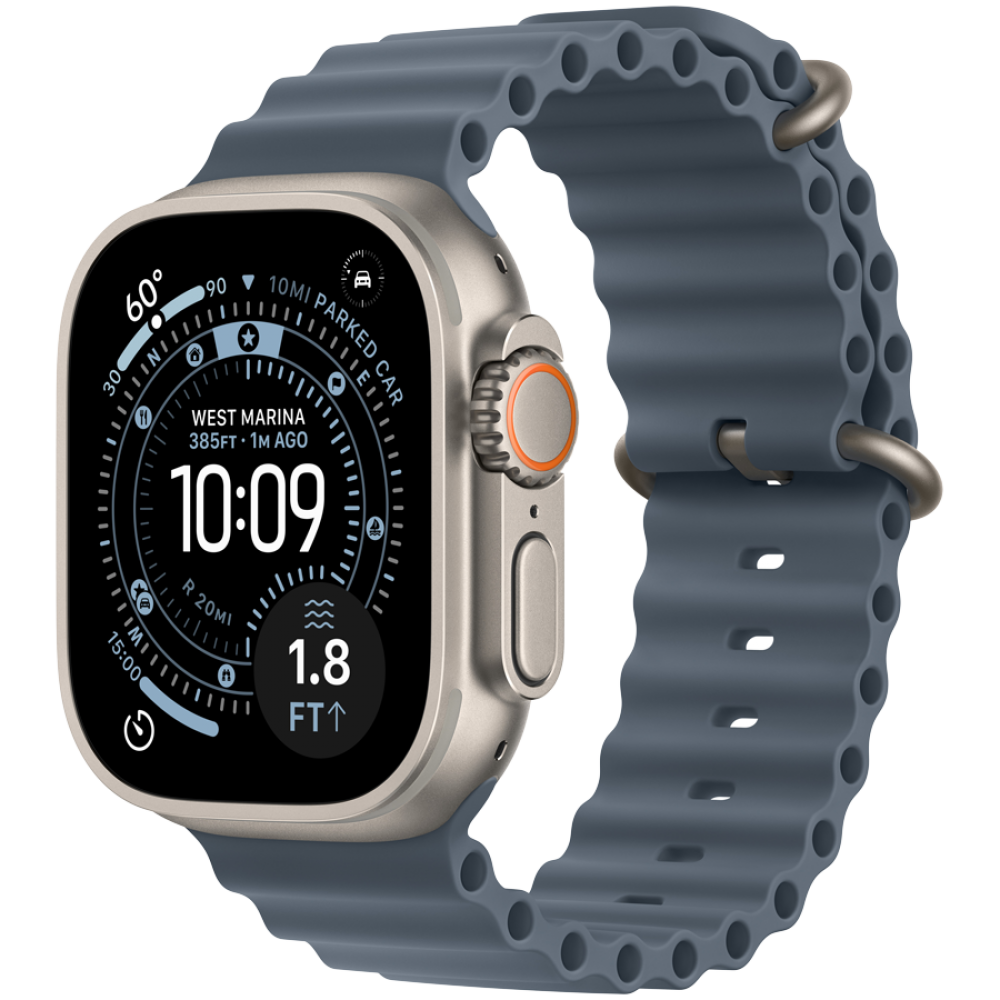 Apple Watch Ultra 3 Titanium with Blue Strap