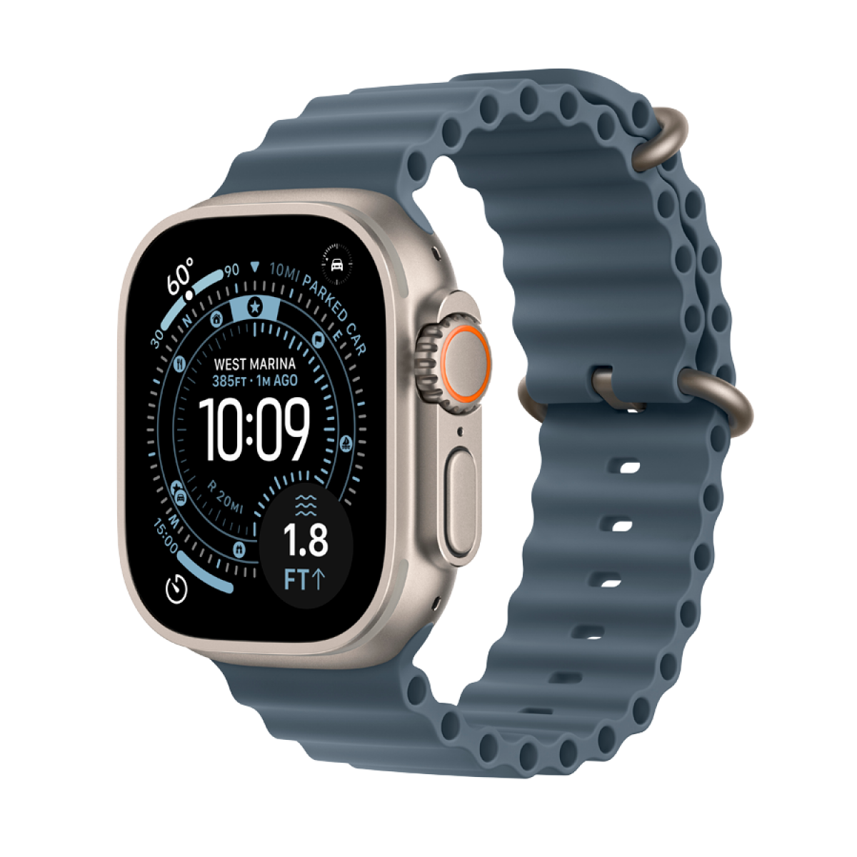 Apple Watch Ultra 3 Titanium with Blue Strap