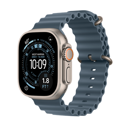 Apple Watch Ultra 3 Titanium with Blue Strap