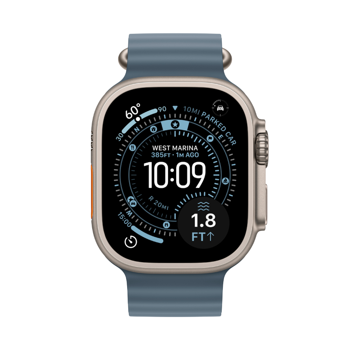Apple Watch Ultra 3 Titanium with Blue Strap