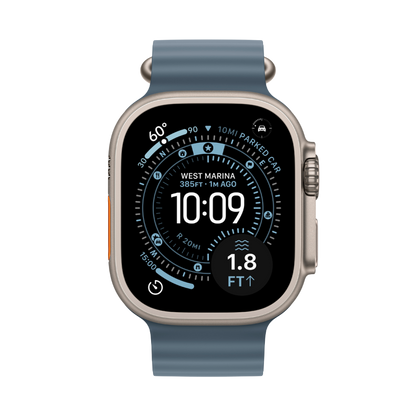 Apple Watch Ultra 3 Titanium with Blue Strap