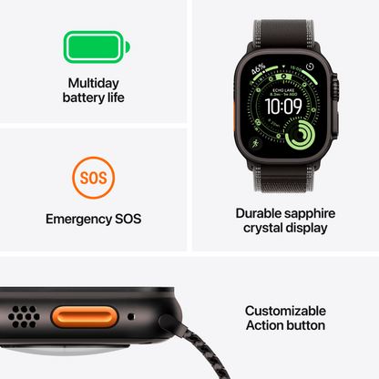 Apple Watch Ultra 3 Titanium with Blue Strap