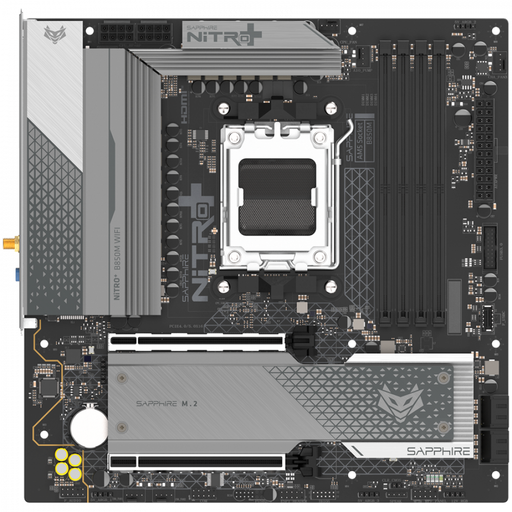 SAPPHIRE AMD B850M AM5 NITRO+ Micro ATX DDR5 8000 MHz Mainboard