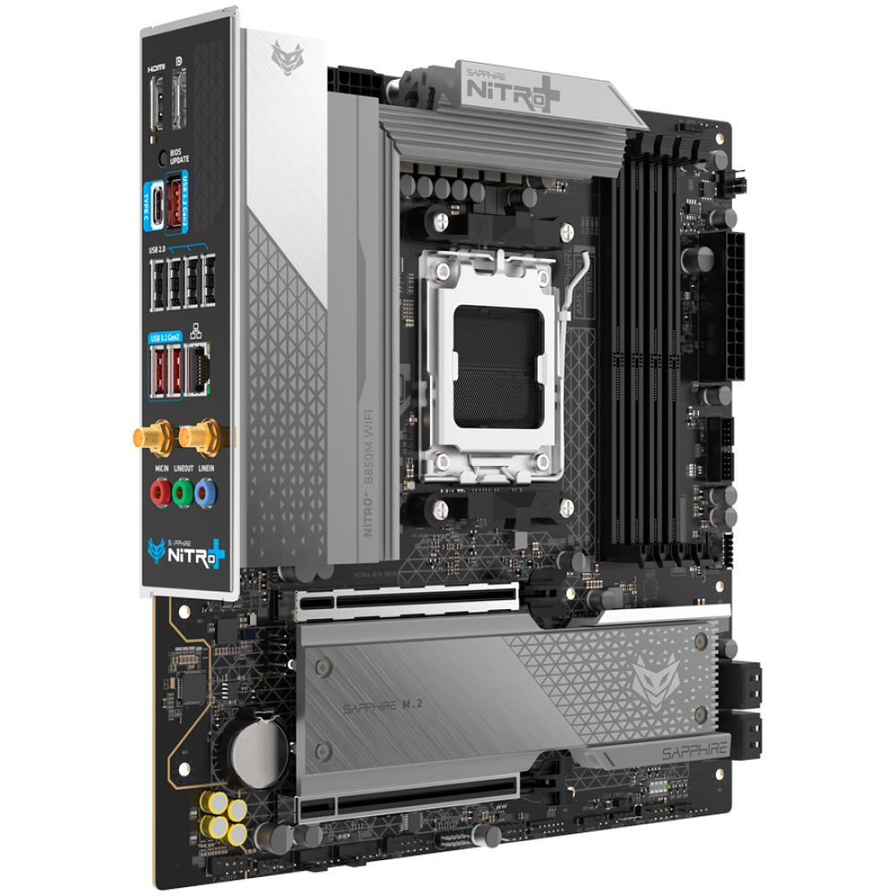 SAPPHIRE AMD B850M AM5 NITRO+ Micro ATX DDR5 8000 MHz Mainboard
