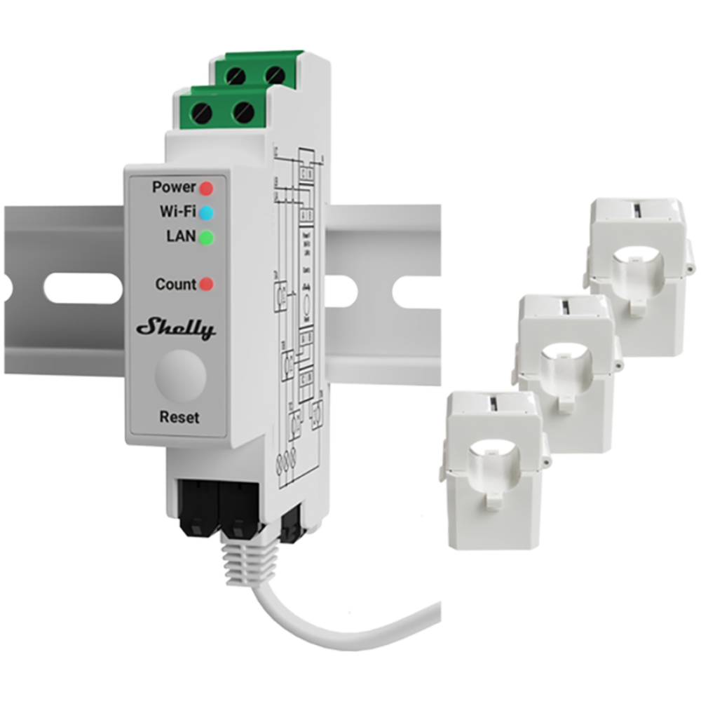 Inteligentny licznik energii Shelly Pro 3EM 120A