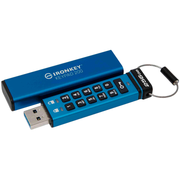 Dysk zewnętrzny KINGSTON IronKey Keypad 200 256 GB USB 3.2 niebieski