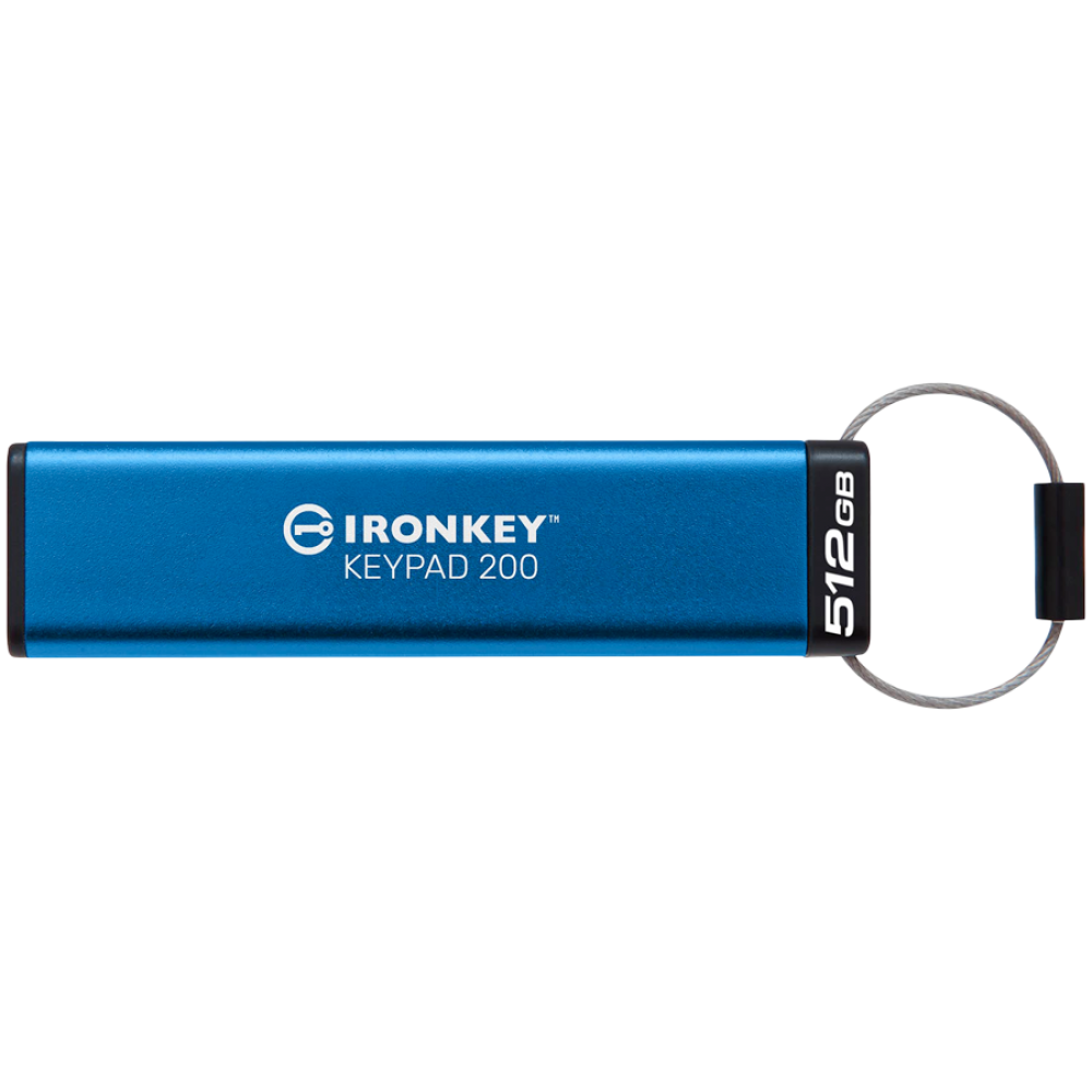 Dysk USB 256 GB z funkcją PIN KINGSTON IronKey Keypad 200 niebieski